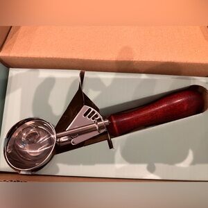 NWT - original packaging Stainless Steel Ice Cream Scoop with Wooden Handle